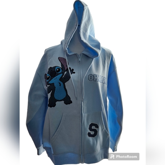 Disney's Stitch zip-up hoodie size L, Light blue. - Picture 3 of 8